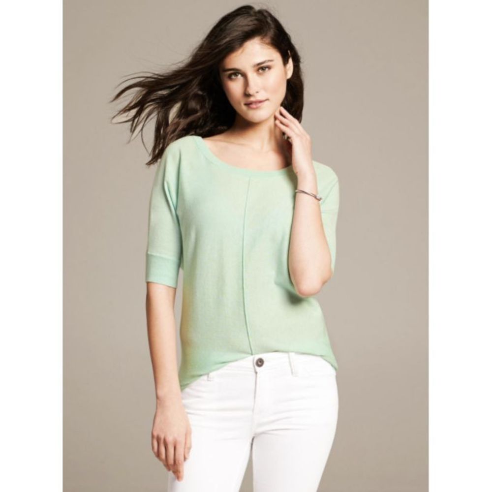 Mint Green Open Knit Dolman Sleeve Sweater